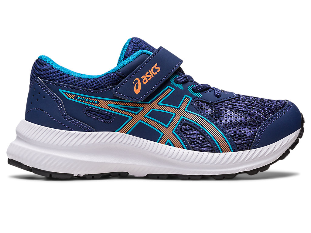 Asics Contend 8 Pre-School Running Shoes Detske Indigo Modre Oranžové Koralove | 2853-GAMFB