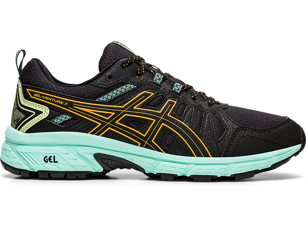 Asics Gel-Venture 7 (D) Trailove Bezecke Tenisky Damske Čierne Oranžové | 6785-UBXGP