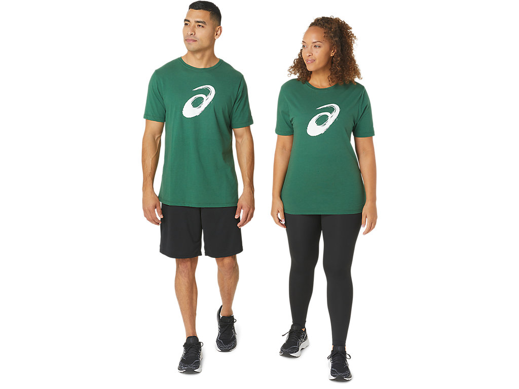 Asics Paintbrush Sleeve Tee Tricko Panske Zelene | 5120-NHFOU