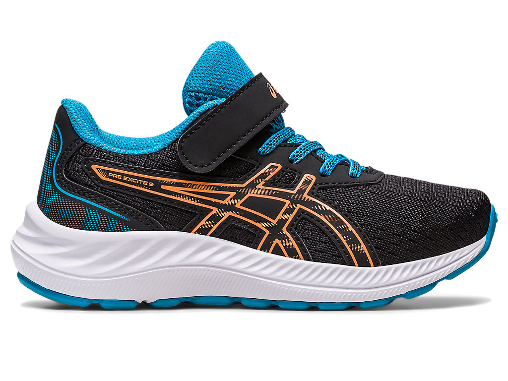 Asics Pre Excite 9 Pre-School Running Shoes Detske Čierne Oranžové Koralove | 2458-PITEC