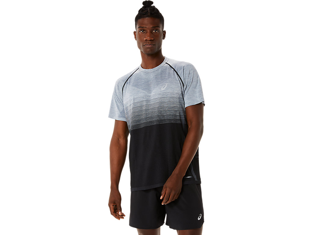 Asics Seamless Sleeve Tricko Panske Čierne Siva | 5420-HTQIF