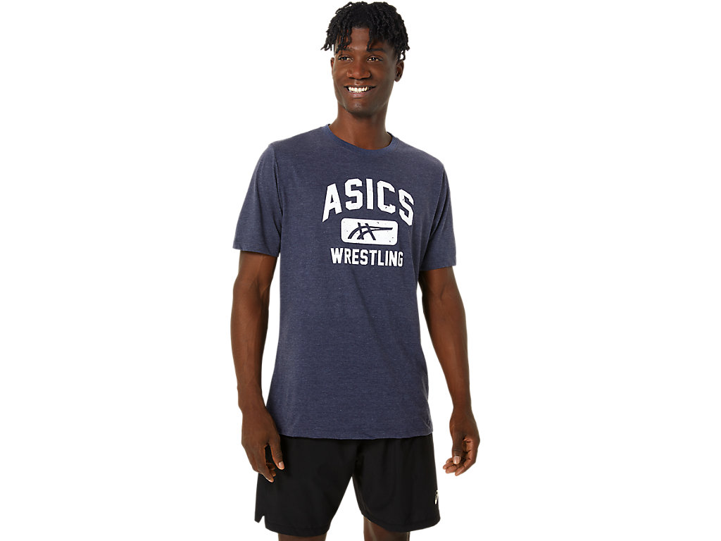 Asics Unisex Wrestling Grafika Tee Tricko Panske Námornícka Modrá | 4729-PYBTU