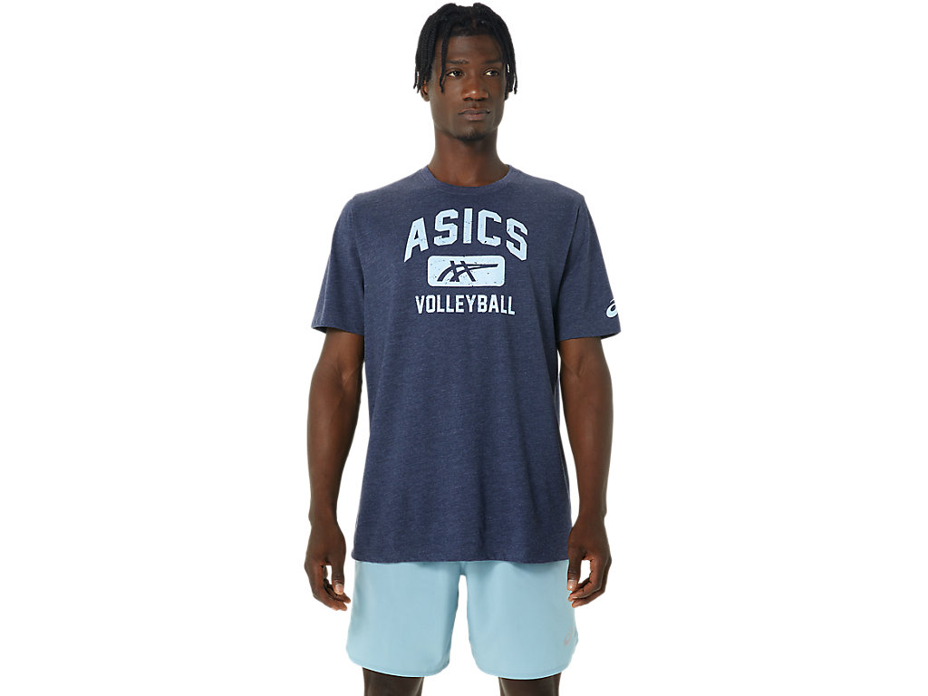 Asics Volleyball Grafika Tee Tricko Panske Námornícka Modrá | 4890-QJGHT