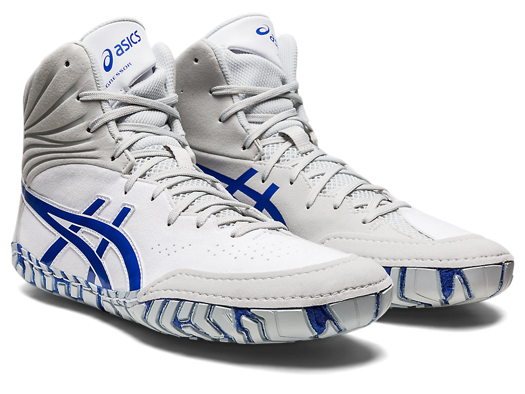 Asics Aggressor 5 Zápasnícke Topánky Panske Biele Modre | 1476-KWJGQ