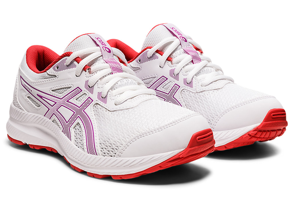 Asics Contend 8 Grade School Running Shoes Detske Biele Nachový | 0346-DVKSZ