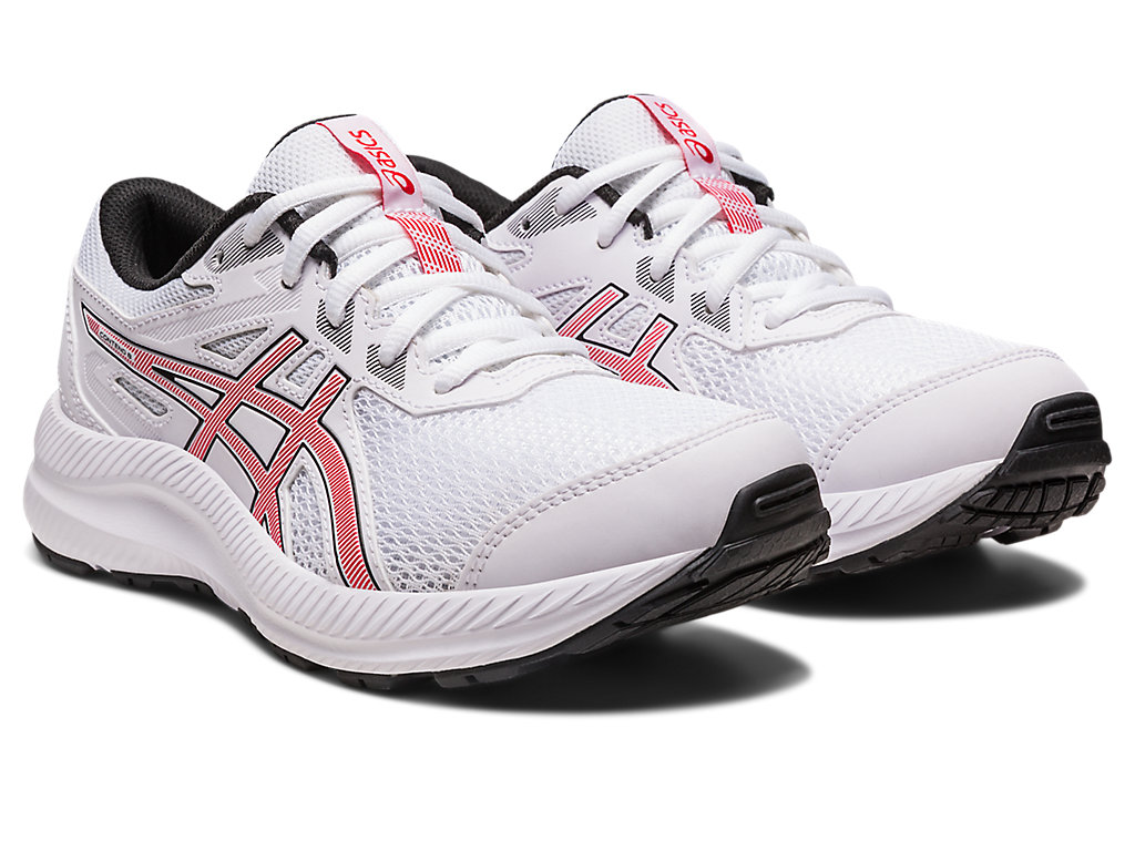 Asics Contend 8 Grade School Running Shoes Detske Biele Červené | 2781-JVIAN