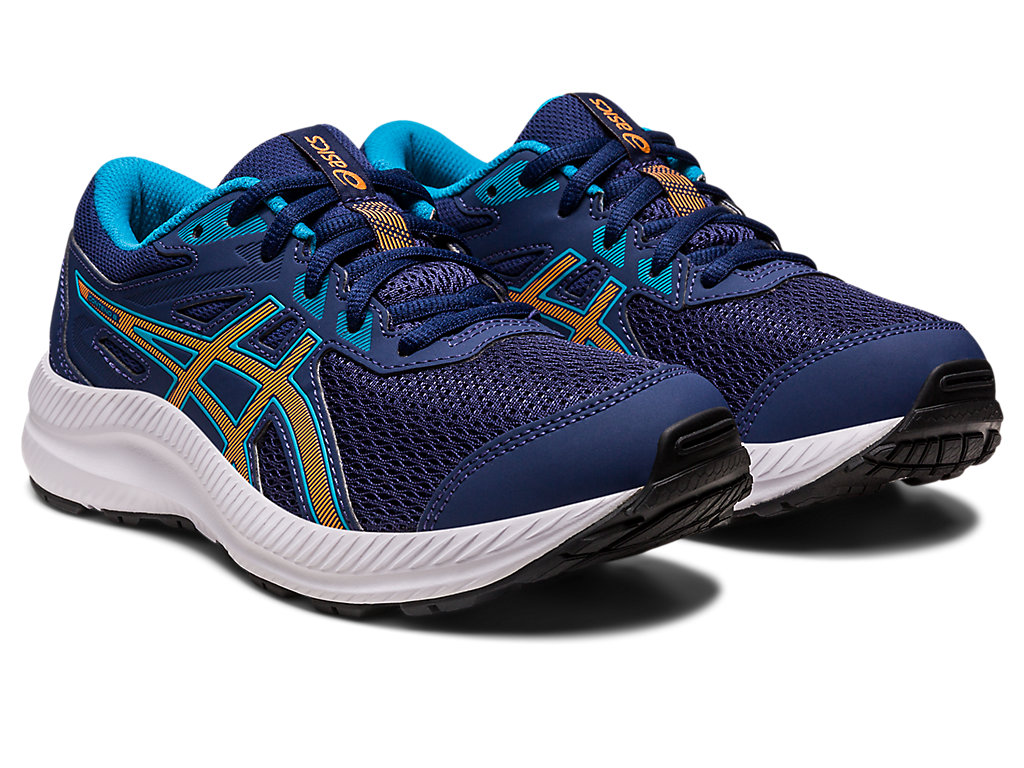 Asics Contend 8 Grade School Running Shoes Detske Indigo Modre Oranžové Koralove | 6975-MKHSJ