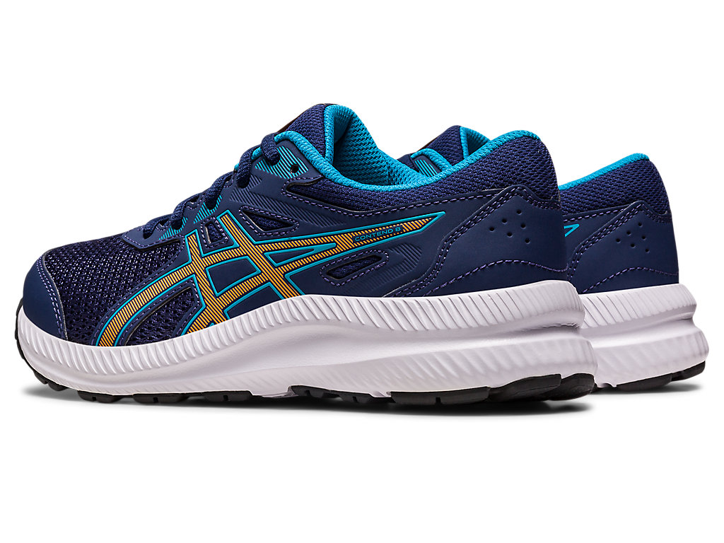 Asics Contend 8 Grade School Running Shoes Detske Indigo Modre Oranžové Koralove | 6975-MKHSJ