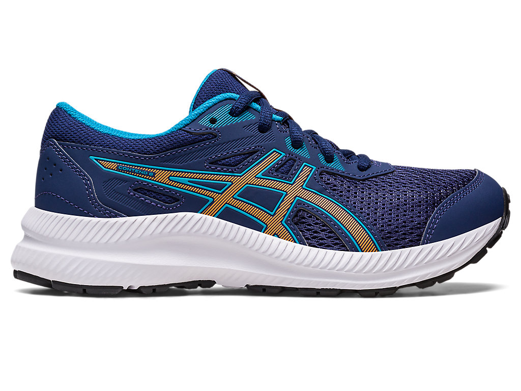 Asics Contend 8 Grade School Running Shoes Detske Indigo Modre Oranžové Koralove | 6975-MKHSJ