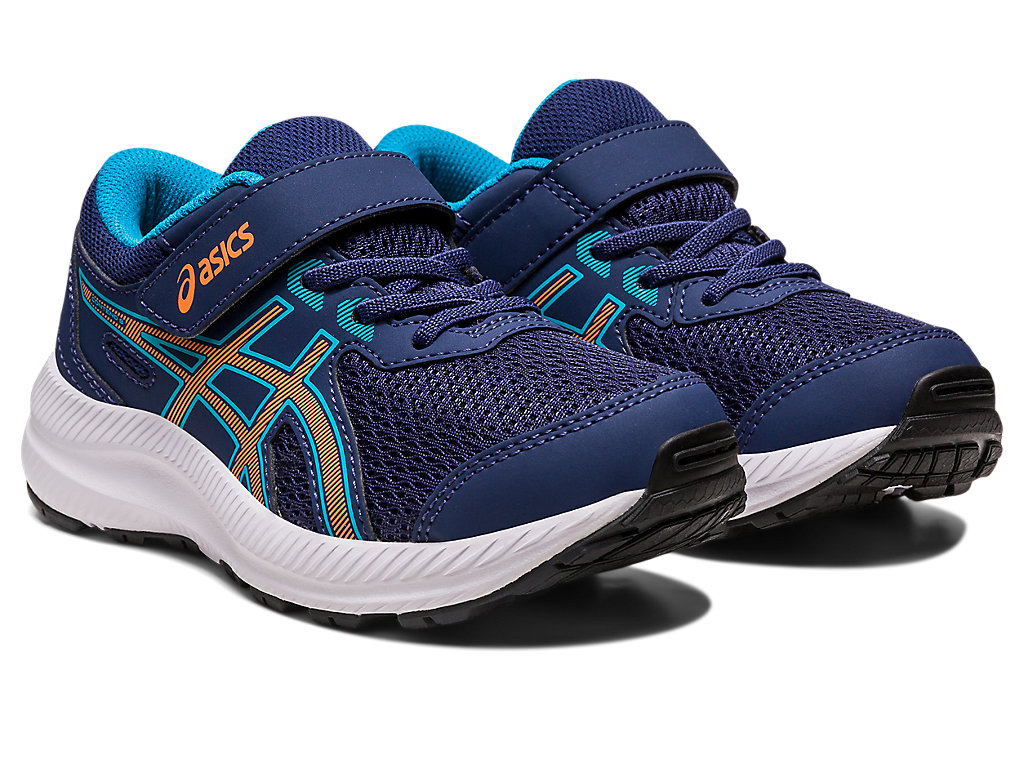 Asics Contend 8 Pre-School Running Shoes Detske Indigo Modre Oranžové Koralove | 2853-GAMFB