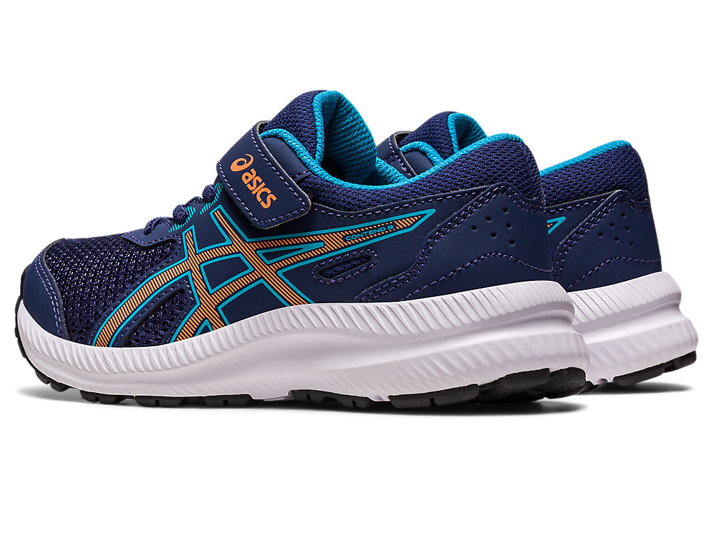 Asics Contend 8 Pre-School Running Shoes Detske Indigo Modre Oranžové Koralove | 2853-GAMFB