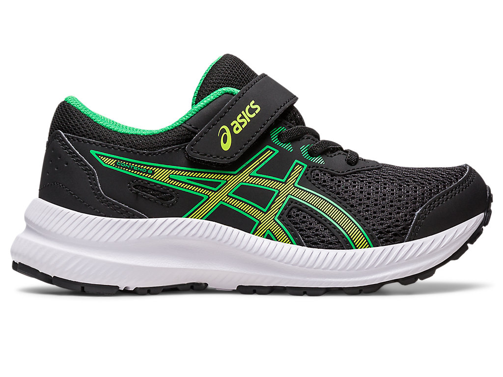 Asics Contend 8 Pre-School Running Shoes Detske Čierne Svetlo Zelene | 9416-XAWGK