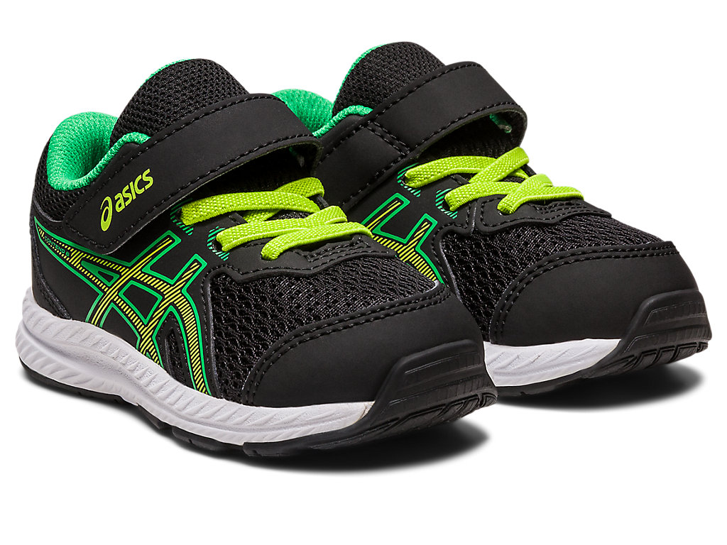 Asics Contend 8 Toddler Size Running Shoes Detske Čierne Svetlo Zelene | 1305-VDTQZ