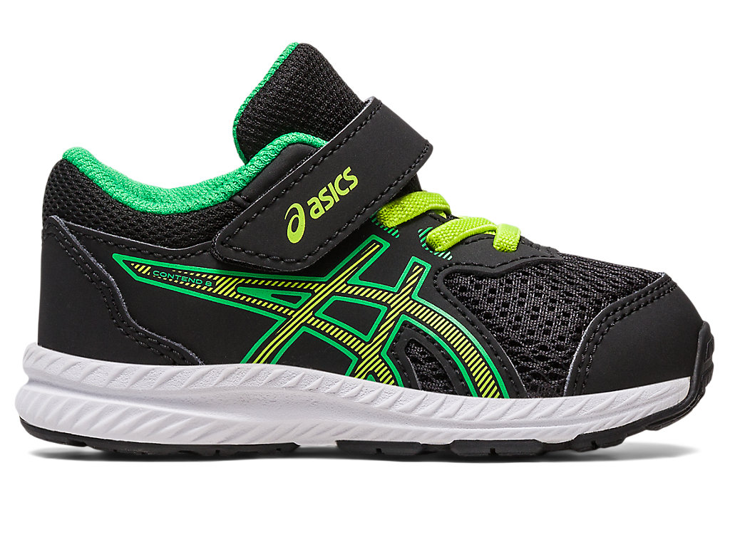 Asics Contend 8 Toddler Size Running Shoes Detske Čierne Svetlo Zelene | 1305-VDTQZ