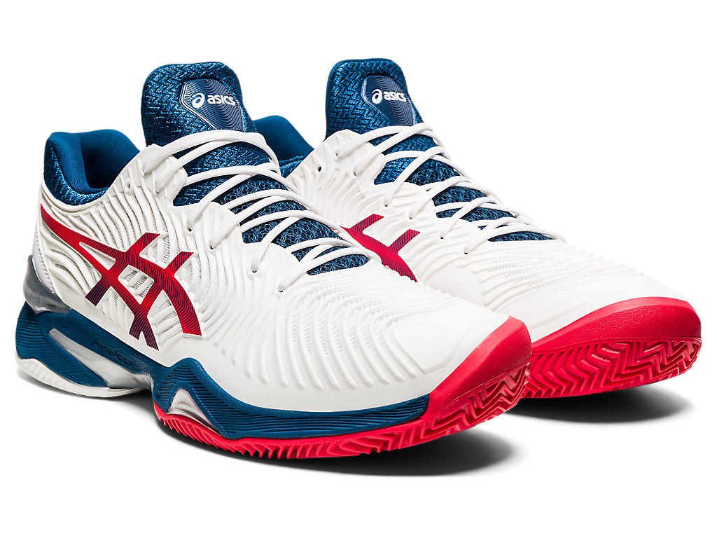 Asics Court Ff 2 Clay Tenisove Tenisky Panske Biele Modre | 7403-PQRBN