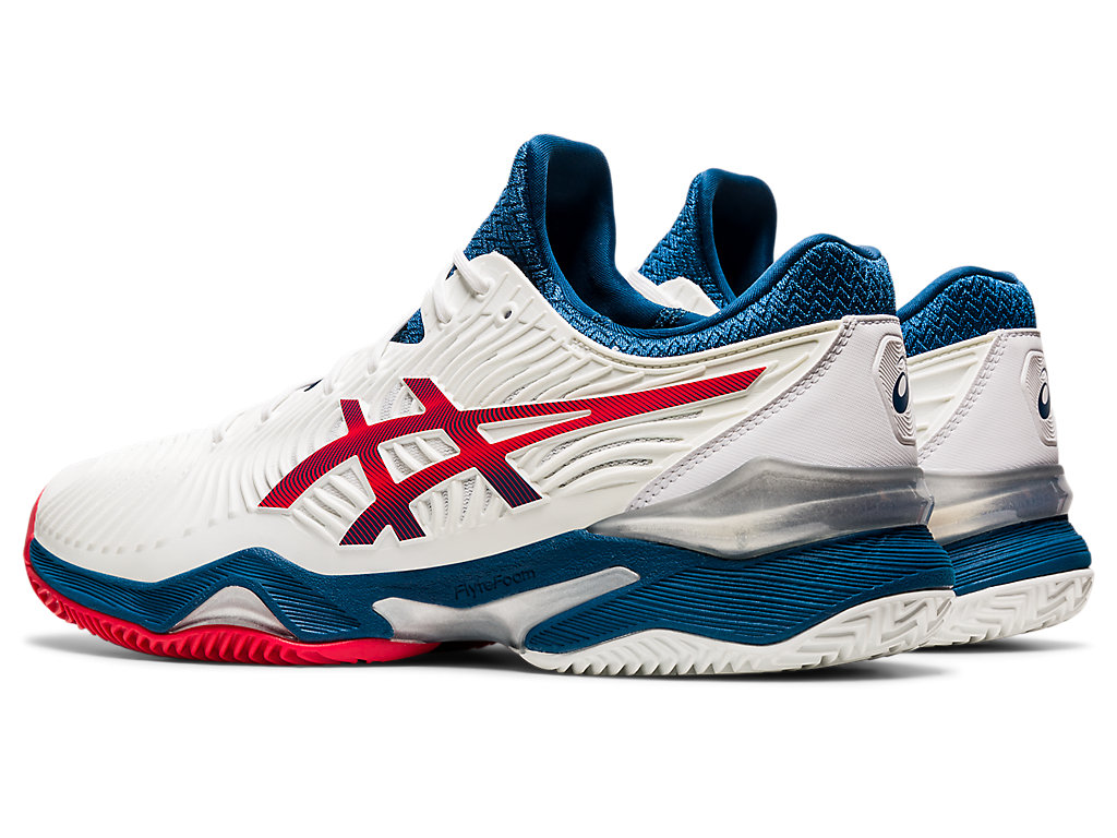 Asics Court Ff 2 Clay Tenisove Tenisky Panske Biele Modre | 7403-PQRBN