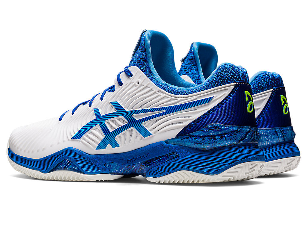 Asics Court Ff Novak Clay Tenisove Tenisky Panske Biele Modre | 3615-EPOTY