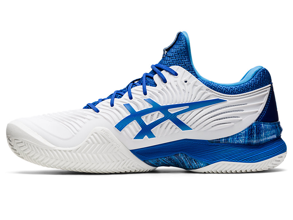 Asics Court Ff Novak Clay Tenisove Tenisky Panske Biele Modre | 3615-EPOTY