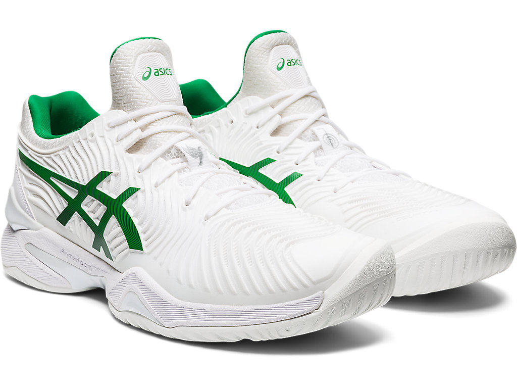 Asics Court Ff Novak Tenisove Tenisky Panske Biele Zelene | 6592-MLSHA