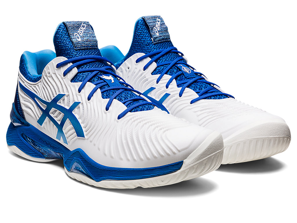 Asics Court Ff Novak Tenisove Tenisky Panske Biele Modre | 7810-DSHBR