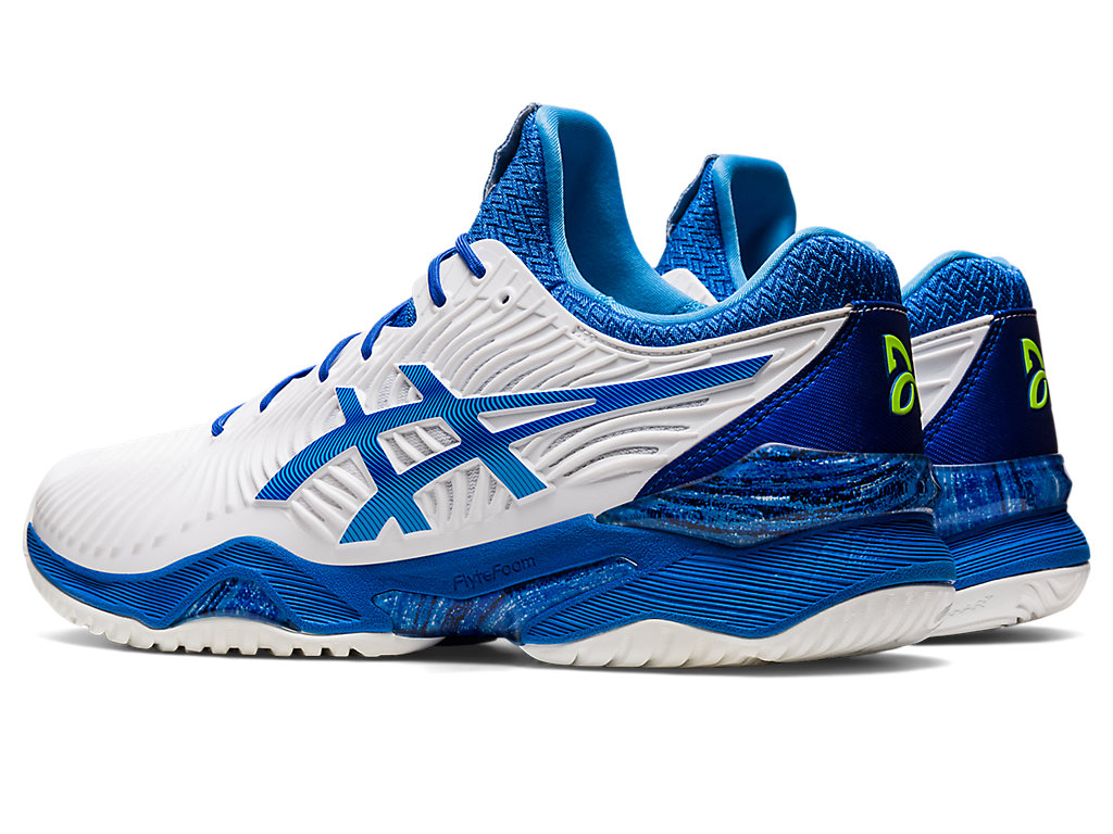 Asics Court Ff Novak Tenisove Tenisky Panske Biele Modre | 7810-DSHBR