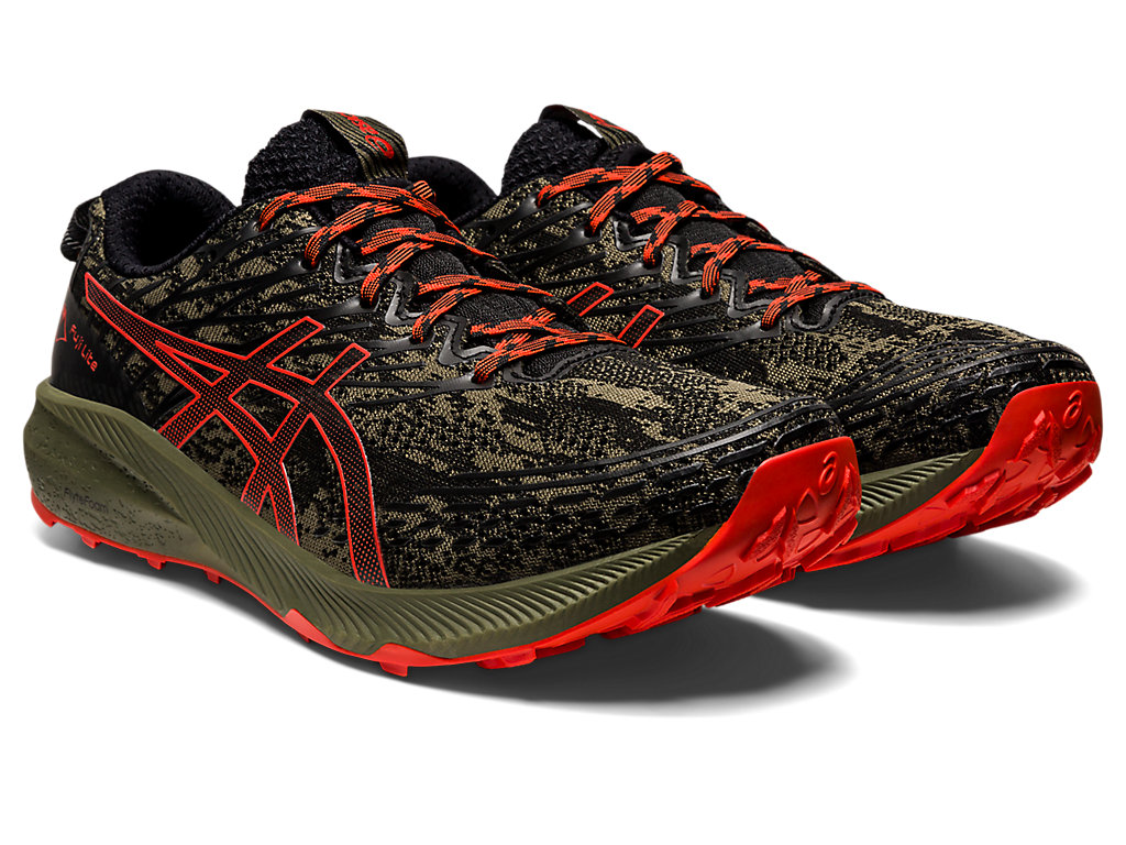 Asics Fuji Lite 3 Trailove Bezecke Tenisky Panske Zelene Ruzove | 8254-VACUG