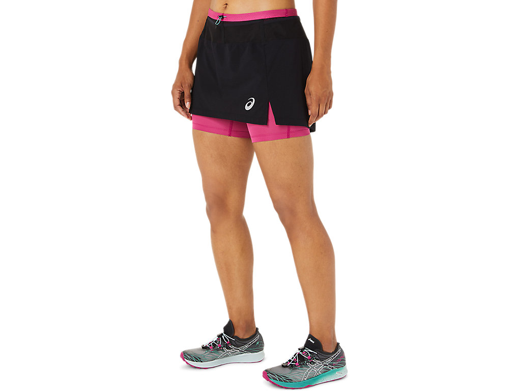 Asics Fujitrail Skort Sukne Damske Čierne Fuchsie Červené | 4927-VBCXA