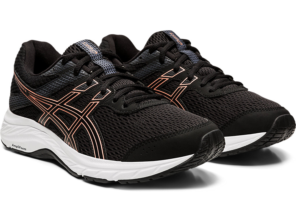 Asics Gel-Contend 6 Vychadzkove Topanky Damske Čierne Ruzove Zlate | 8672-ERIFO