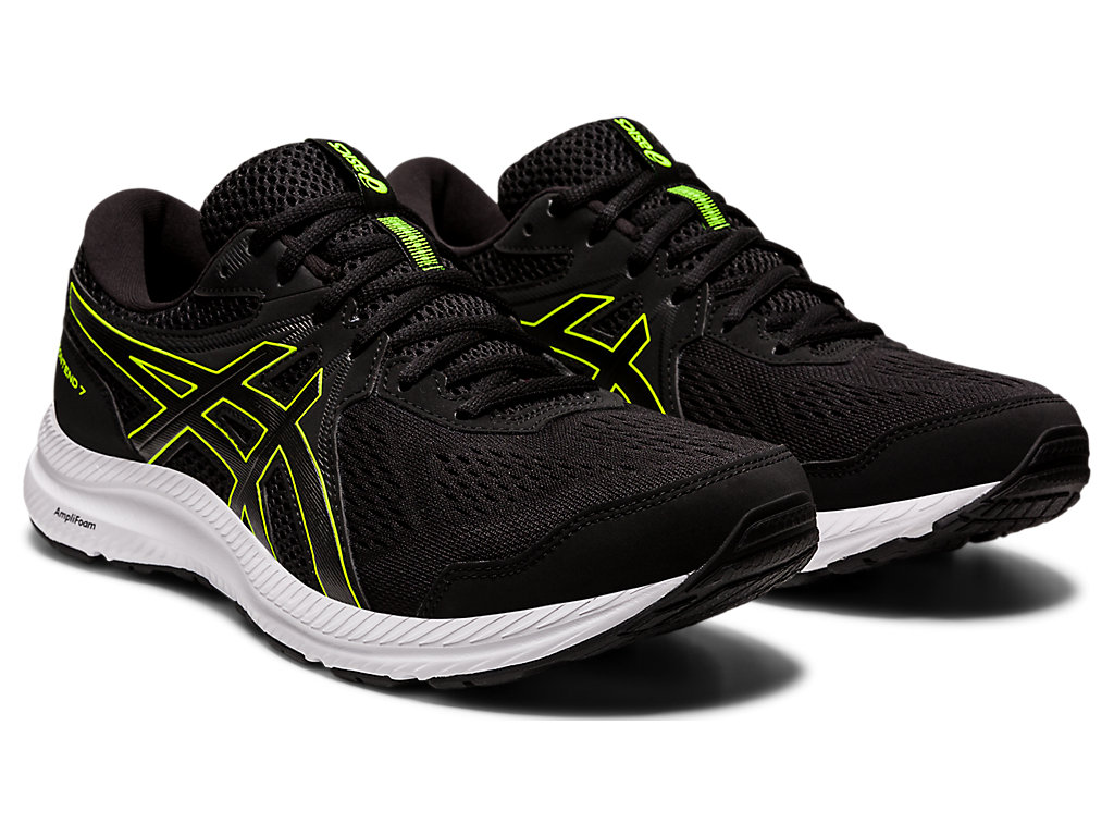 Asics Gel-Contend 7 (4E) Vychadzkove Topanky Panske Čierne Zelene | 4201-DBVNX