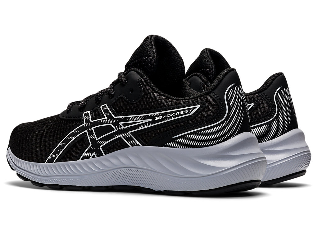 Asics Gel-Excite 9 Grade School Running Shoes Detske Čierne Biele | 6978-TXUQY