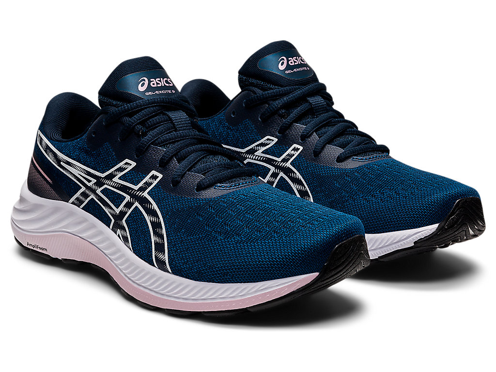 Asics Gel-Excite 9 Siroke Topanky Vychadzkove Topanky Damske Modre Biele | 2045-QSJPM