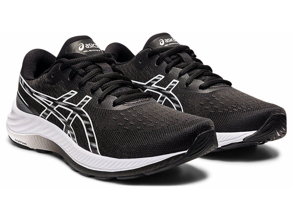 Asics Gel-Excite 9 Siroke Topanky Vychadzkove Topanky Damske Čierne Biele | 8352-PIBHK