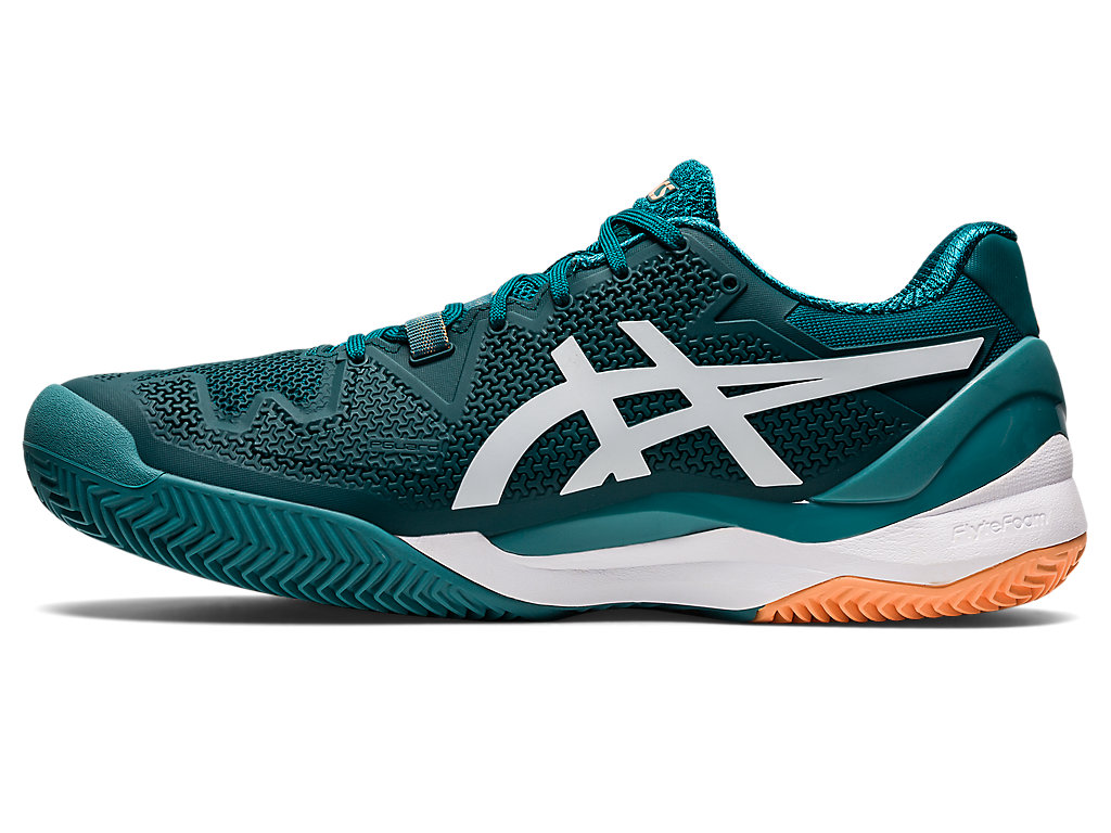 Asics Gel-Resolution 8 Clay Tenisove Tenisky Panske Tmavo Zelene Biele | 2976-UFPHZ