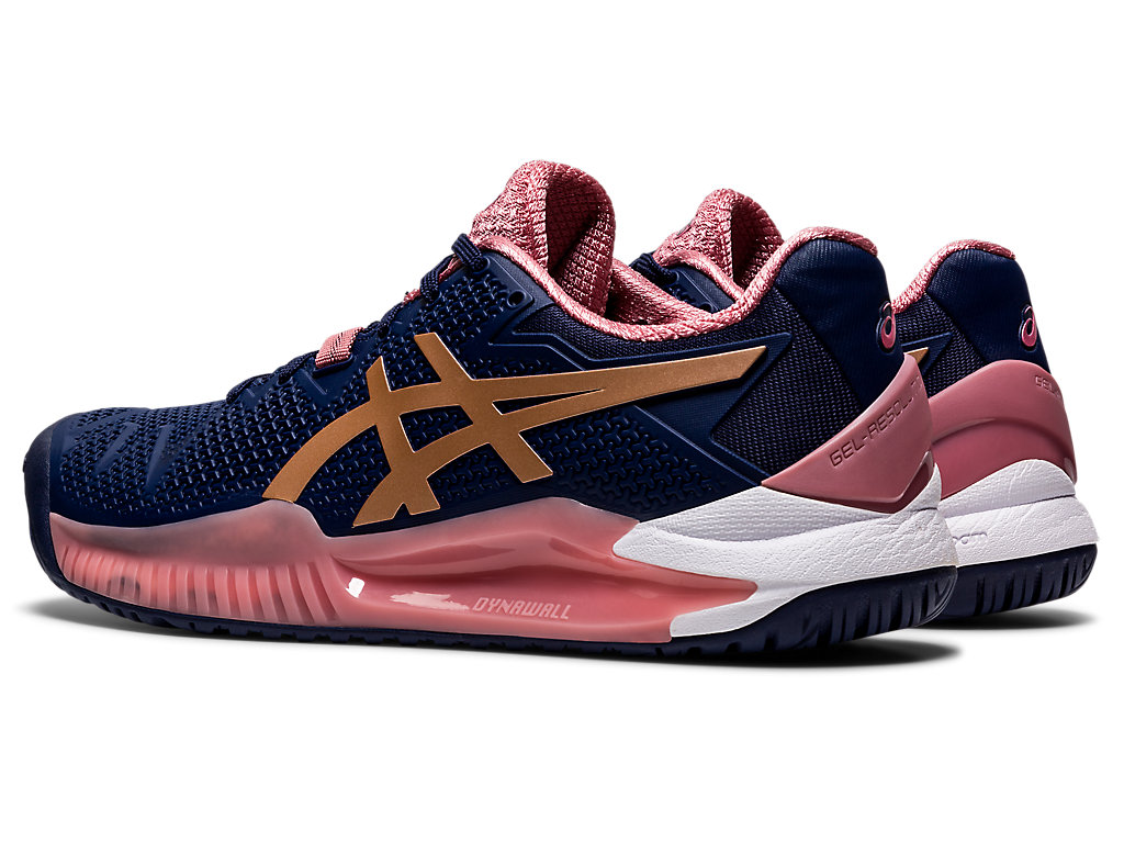 Asics Gel-Resolution 8 Tenisove Tenisky Damske Námornícka Modrá Ruzove Zlate | 1843-JIDCH