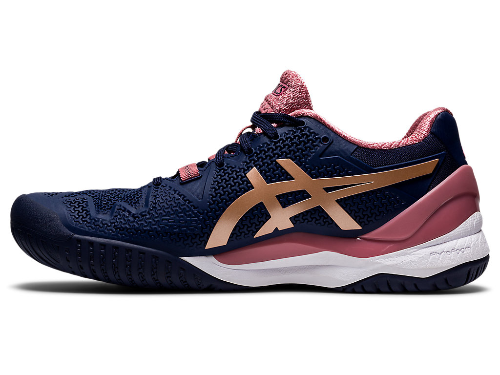 Asics Gel-Resolution 8 Tenisove Tenisky Damske Námornícka Modrá Ruzove Zlate | 1843-JIDCH