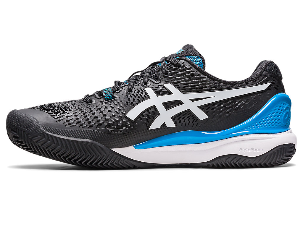 Asics Gel-Resolution 9 Clay Tenisove Tenisky Panske Čierne Biele | 5702-RUGHC