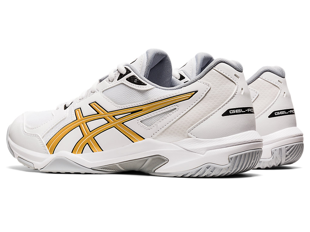 Asics Gel-Rocket 10 Halove Tenisky Panske Biele Zlate | 1635-HELXC