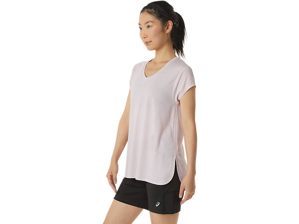 Asics Heather Vneck Tricko Damske Ruzove | 6483-BJZIC