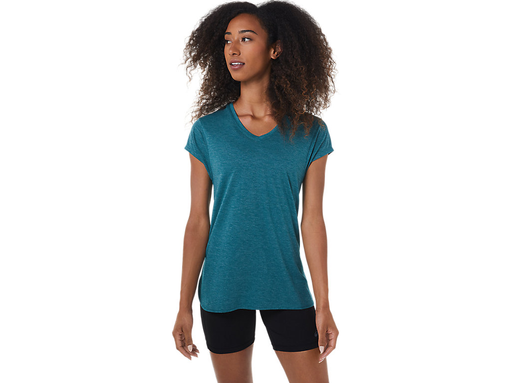 Asics Heather Vneck Tricko Damske Tmavo Zelene | 2364-HARTU