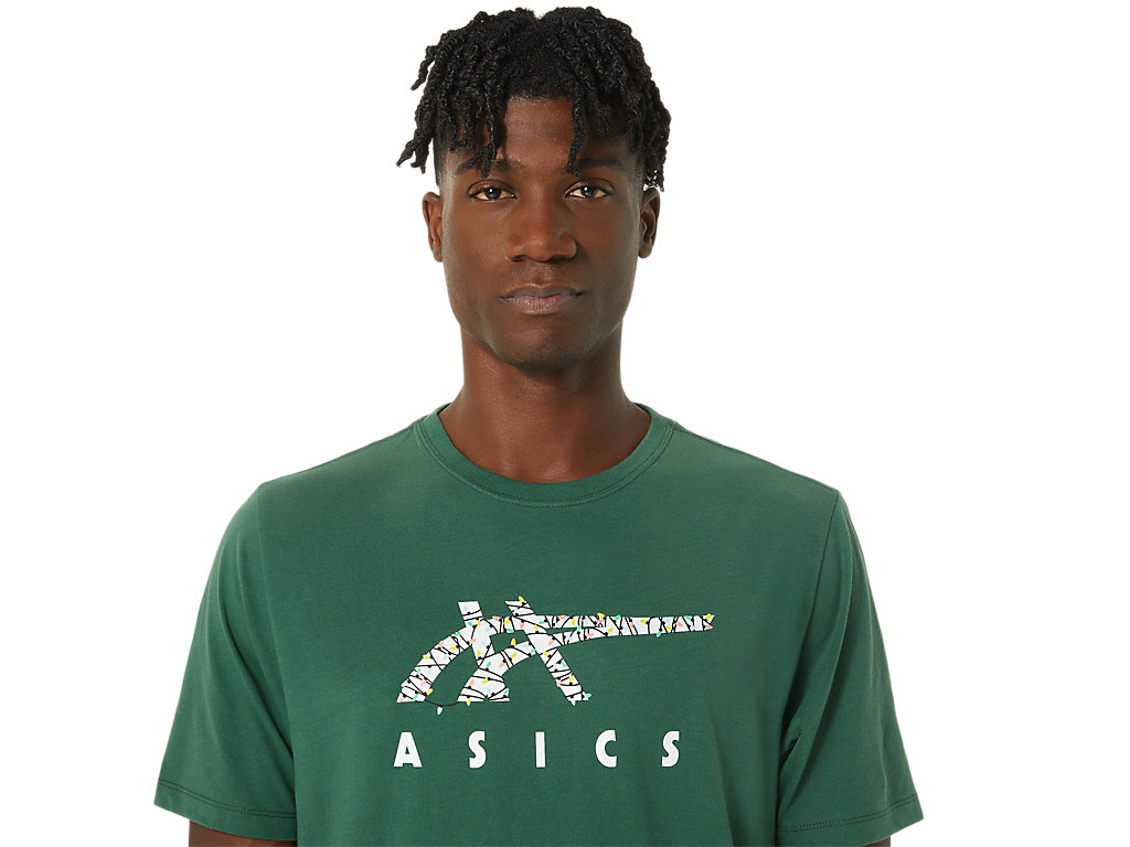 Asics Holiday Lights Logo Crew Tricko Damske Zelene | 6248-PKFEM