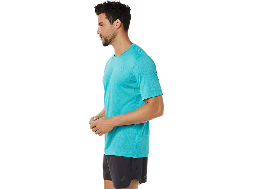 Asics Kratke Sleeve Performance Tricko Panske Modre | 3295-CHUVA