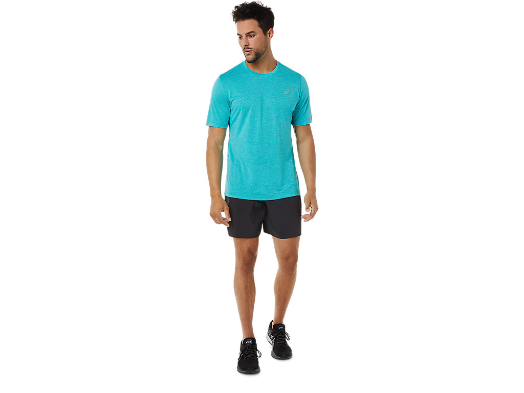 Asics Kratke Sleeve Performance Tricko Panske Modre | 3295-CHUVA