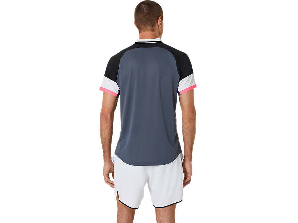 Asics Match Polo-Shirt Tricko Panske Čierne Siva | 0568-ZAISM