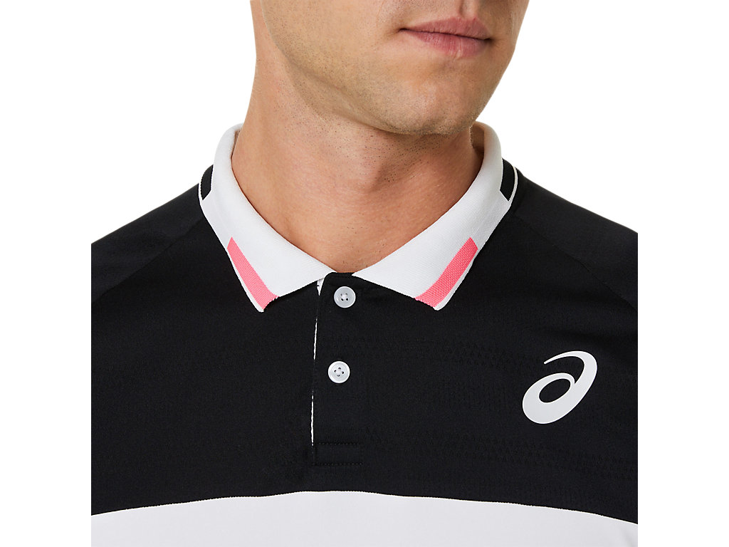 Asics Match Polo-Shirt Tricko Panske Čierne Siva | 0568-ZAISM