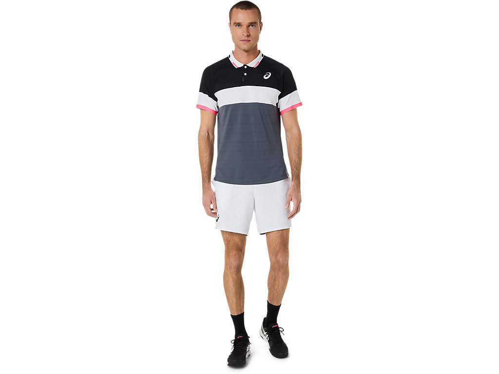 Asics Match Polo-Shirt Tricko Panske Čierne Siva | 0568-ZAISM