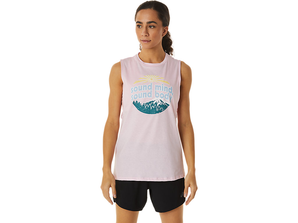 Asics Mountain Muscle Tank Tricko Damske Ruzove Svetlo Modre | 1602-EWJMG