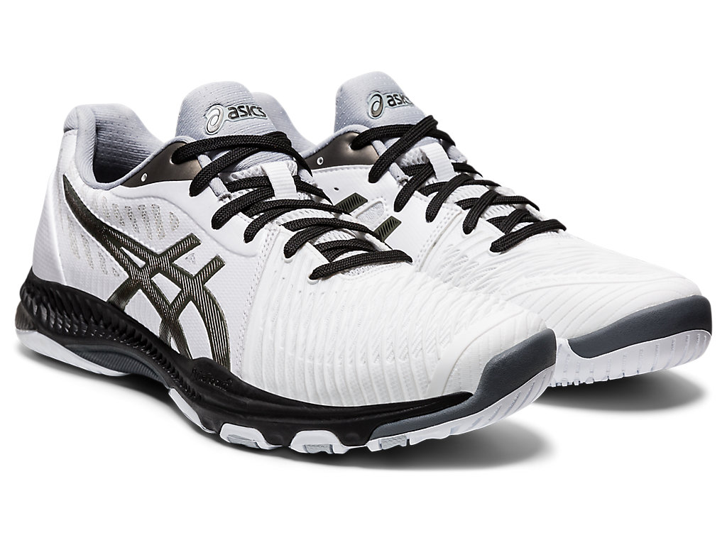 Asics Netburner Ballistic Ff 2 Halove Tenisky Panske Biele Siva | 4587-ANRMT