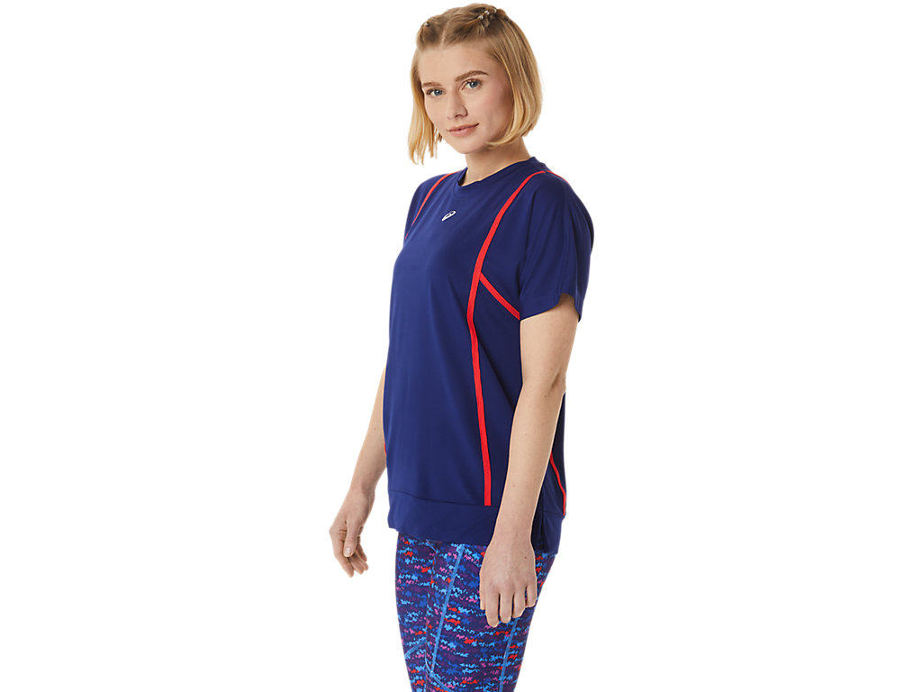 Asics New Strong 92 Sleeve Tricko Damske Modre Červené | 9743-UTQIF