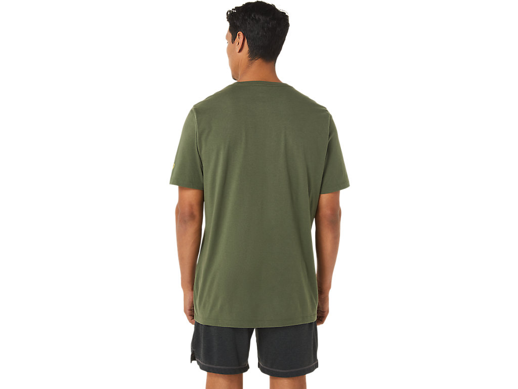 Asics Paintbrush Sleeve Tee Tricko Panske Olivovo Zelená | 9268-KRTBU