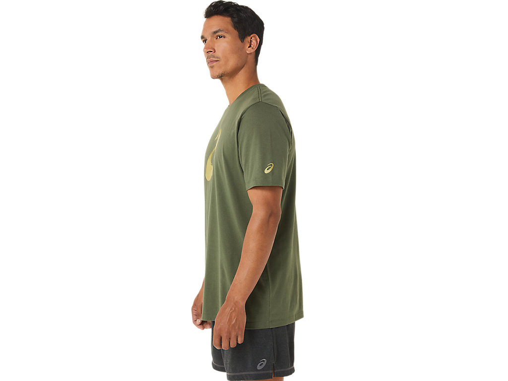 Asics Paintbrush Sleeve Tee Tricko Panske Olivovo Zelená | 9268-KRTBU